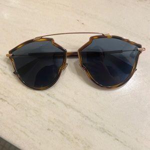 Dior tortoise shell with blue Lens sunglasses